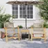Set mobilier bistro, 3 piese, poliratan negru/lemn de acacia GartenMobel Dekor