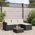 Set mobilier de grădină cu perne, 3 piese, negru, poliratan GartenMobel Dekor