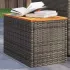 Mese laterale de grădină 2 buc. negru 55x34x37cm lemn/poliratan GartenMobel Dekor
