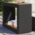 Masă laterală de grădină blat lemn negru 100x40x75 cm poliratan GartenMobel Dekor