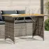 Masă de grădină cu blat din lemn, gri, 110x68x70 cm, poliratan GartenMobel Dekor