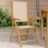 Scaune de grădină 2 buc., bej, lemn masiv acacia și textil GartenMobel Dekor