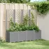 Jardinieră de grădină cu spalier, albastru gri, 160x40x140 cm, PP GartenMobel Dekor