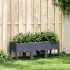 Jardinieră de grădină cu picioare, albastru gri, 160x40x42 cm, PP GartenMobel Dekor