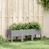 Jardinieră de grădină cu picioare, albastru gri, 120x40x42 cm, PP GartenMobel Dekor