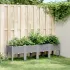 Jardinieră de grădină cu picioare, albastru gri, 160x40x42 cm, PP GartenMobel Dekor