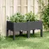 Jardinieră de grădină cu picioare, albastru gri, 80x40x42 cm, PP GartenMobel Dekor