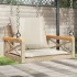 Bancă de balansoar cu perne, negru, 63x62x40 cm, poliratan GartenMobel Dekor