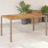 Masă grădină, blat din lemn acacia negru 150x90x75 cm poliratan GartenMobel Dekor
