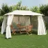 Foișor cu acoperiș dublu/pereți din plasă taupe 2,93x2,93m oțel GartenMobel Dekor