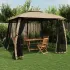 Foișor cu acoperiș dublu/pereți din plasă taupe 2,93x2,93m oțel GartenMobel Dekor
