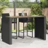 Masă bar grădină blat lemn acacia negru 145x80x110 cm poliratan GartenMobel Dekor