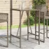 Masă de bar cu blat din sticlă, gri, 180x70x110 cm, poliratan GartenMobel Dekor