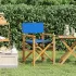 Scaune de regizor pliante, 2 buc., gri, lemn masiv de tec GartenMobel Dekor