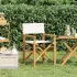 Scaune de regizor pliante, 2 buc., gri, lemn masiv de tec GartenMobel Dekor