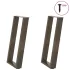 Picioare pentru măsuță de cafea în formă de U, 2 buc., oțel natural, 70x(30-31) cm GartenMobel Dekor