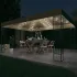 Pavilion cu șiruri de lumini LED, gri taupe, 3x4 m, țesătură GartenMobel Dekor