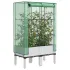 Strat înălțat cu husă de seră, aspect ratan, 120x40x140 cm GartenMobel Dekor