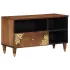 Cabinet TV cu sertar Negru 80 x 33 x 46 cm Lemn de mango solid GartenMobel Dekor