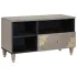 Cabinet TV cu sertar Negru 80 x 33 x 46 cm Lemn de mango solid GartenMobel Dekor