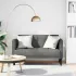 Canapea loveseat, gri nor, 111 cm, textil GartenMobel Dekor