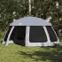 Cort de piscină cu pereți detașabili și plasă gri 612x612 cm GartenMobel Dekor