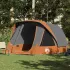 Cabină cort de camping 4 persoane gri și portocaliu impermeabil GartenMobel Dekor