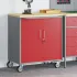 Banc de lucru cu raft cu roata Roșu și gri 75 x 45 x 85 cm GartenMobel Dekor