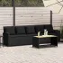 Canapea de grădină cu 5 locuri cu perne din polirattan negru GartenMobel Dekor