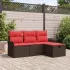 Set de canapele pentru grădină cu pernă 4 pcs Gri poliratan GartenMobel Dekor