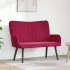 Canapea cu două locuri bordo 115 x 61 x 87 cm Catifea GartenMobel Dekor