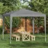 Cort pentru Petreceri 250 x 250 x 240 cm Gri deschis PE și oțel GartenMobel Dekor