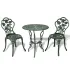 Set mobilier de bistro, 3 piese, verde, aluminiu turnat GartenMobel Dekor