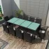 Set mobilier de exterior cu perne, 11 piese, maro, poliratan GartenMobel Dekor