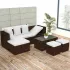 Set mobilier de grădină cu perne, 4 piese, maro, poliratan GartenMobel Dekor