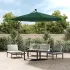 Umbrelă suspendată, iluminare LED, 300 cm, verde, stâlp metalic GartenMobel Dekor