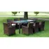 Set mobilier de exterior cu perne, 11 piese, maro, poliratan GartenMobel Dekor