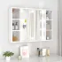 Dulap cu oglindă și LED, alb extralucios, 76x15x55 cm GartenMobel Dekor