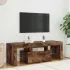 Comodă TV cu lumini LED, stejar fumuriu, 120x35x40 cm GartenMobel Dekor