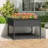 Jardinieră cu raft, gri, 82,5x82,5x81 cm, lemn masiv de pin GartenMobel Dekor