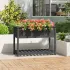 Jardinieră cu raft, gri, 82,5x82,5x81 cm, lemn masiv de pin GartenMobel Dekor