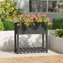 Jardinieră cu raft, gri, 82,5x82,5x81 cm, lemn masiv de pin GartenMobel Dekor