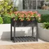 Jardinieră cu raft, gri, 82,5x82,5x81 cm, lemn masiv de pin GartenMobel Dekor