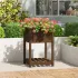 Jardinieră cu raft, gri, 82,5x82,5x81 cm, lemn masiv de pin GartenMobel Dekor