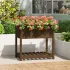 Jardinieră cu raft, alb, 82,5x54x81 cm, lemn masiv de pin GartenMobel Dekor