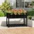Jardinieră cu raft, negru, 111,5x111,5x81 cm, lemn masiv de pin GartenMobel Dekor