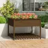 Jardinieră cu raft, negru, 111,5x111,5x81 cm, lemn masiv de pin GartenMobel Dekor