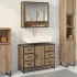 Dulap de Baie Stejar Artizanal 80 x 33 x 60 cm Lemn compozit GartenMobel Dekor