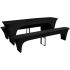 Set huse pentru masa de bere și băncuțe, 220x70x80 cm, negru, 3 buc. GartenMobel Dekor
