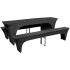 Set huse pentru masa de bere și băncuțe, 220x50x80 cm, negru, 3 buc. GartenMobel Dekor
